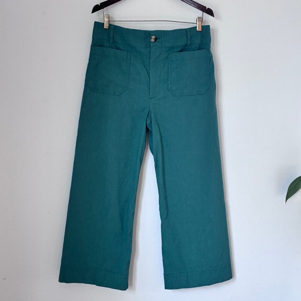 Maeve The Colette Green Cropped Wide Leg Trouser —size 32 - Picture 6 of 9
